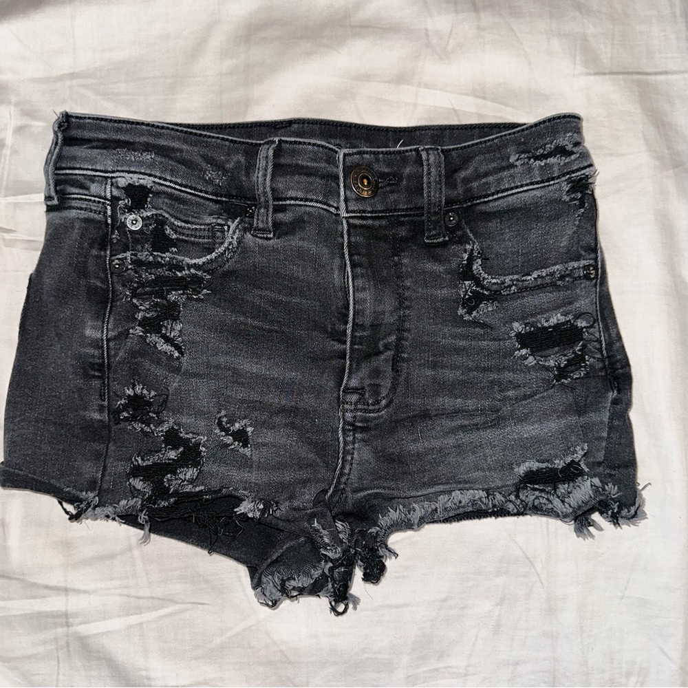 Size 4 American Eagle Black Ripped Shorts